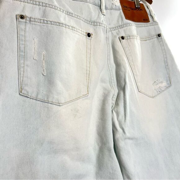 One Teaspoon Jackson Utility Mid Waist Wide Leg Jeans Le Surf 31 NEW - Picture 10 of 14